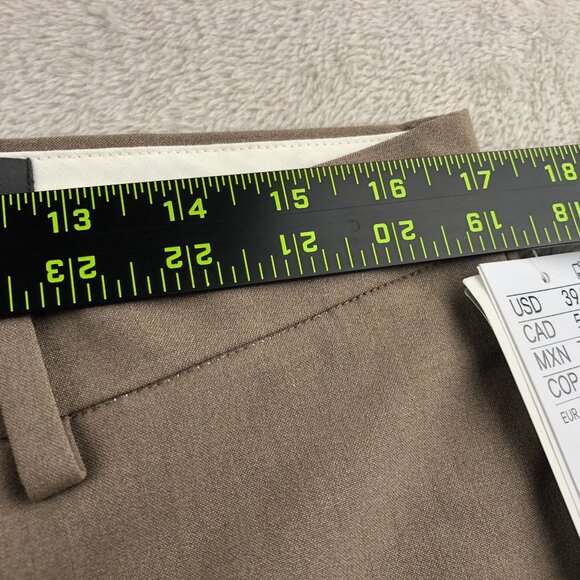 H&M Men's Trousers 33W 34x28 Measured Slim Fit Brown Recycled Polyester - Picture 4 of 16